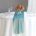Polyester 12"x108" Table Runner Turquoise Shimmer Sequin Dots - Wrinkle - Free Finish Table Linen - Bell Racket Store