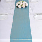 Polyester 12"x108" Table Runner Turquoise Shimmer Sequin Dots - Wrinkle - Free Finish Table Linen - Bell Racket Store