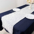 Polyester 12"x108" Table Runner White - Fringe Shag Table Decor - Bell Racket Store