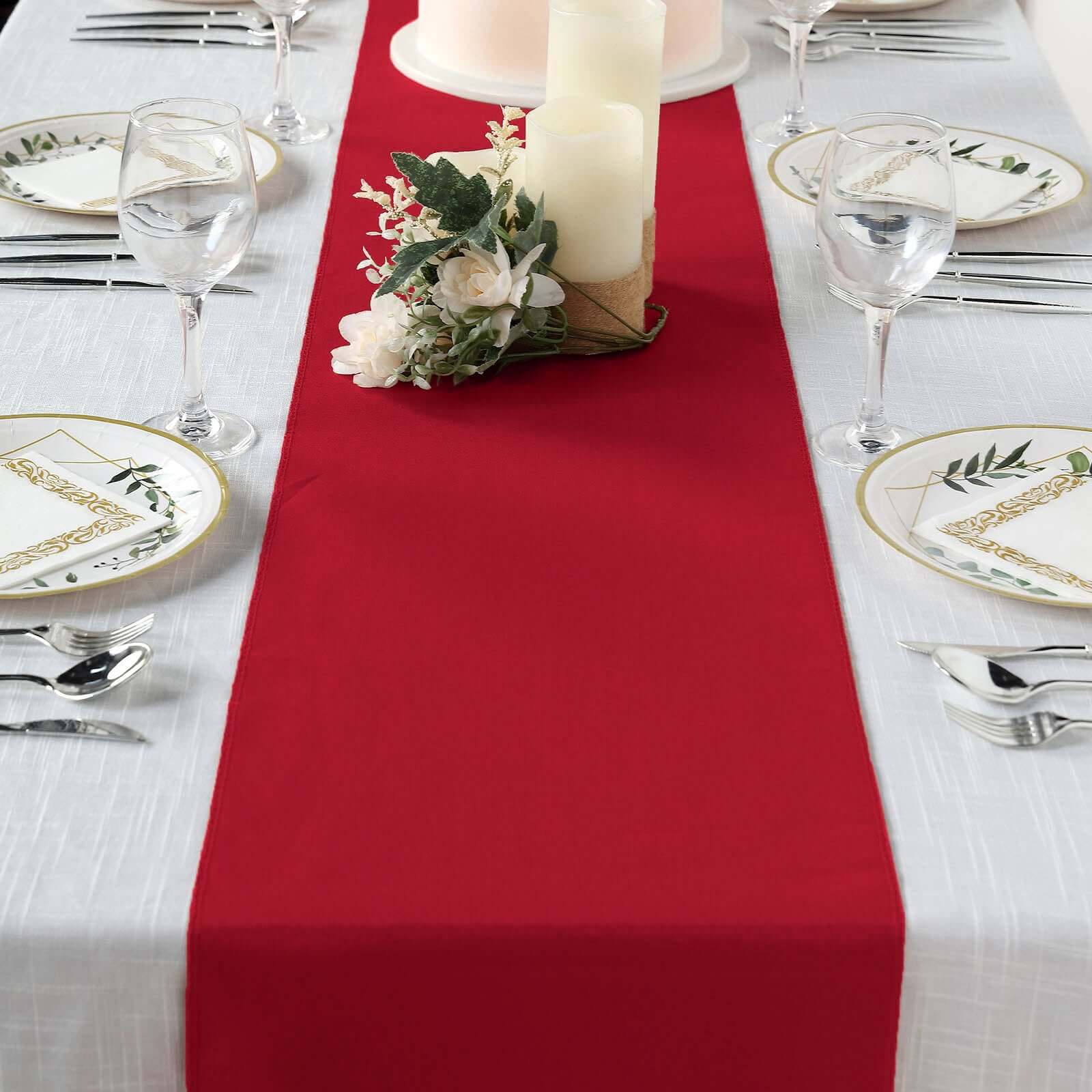 Polyester 12"x108" Table Runner Wine - Durable & Wrinkle - Resistant Table Decor - Bell Racket Store
