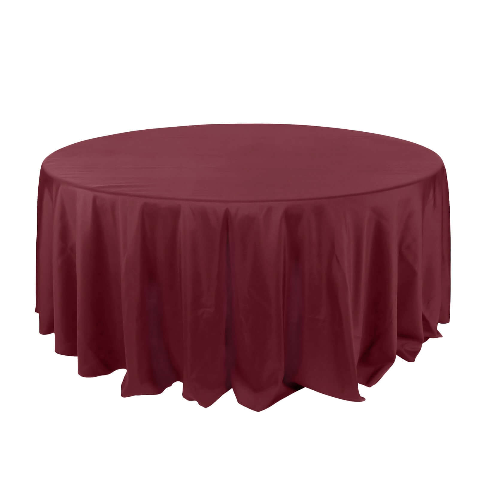 Polyester 132" Round Tablecloth Burgundy - Seamless Chic Design Table Cover