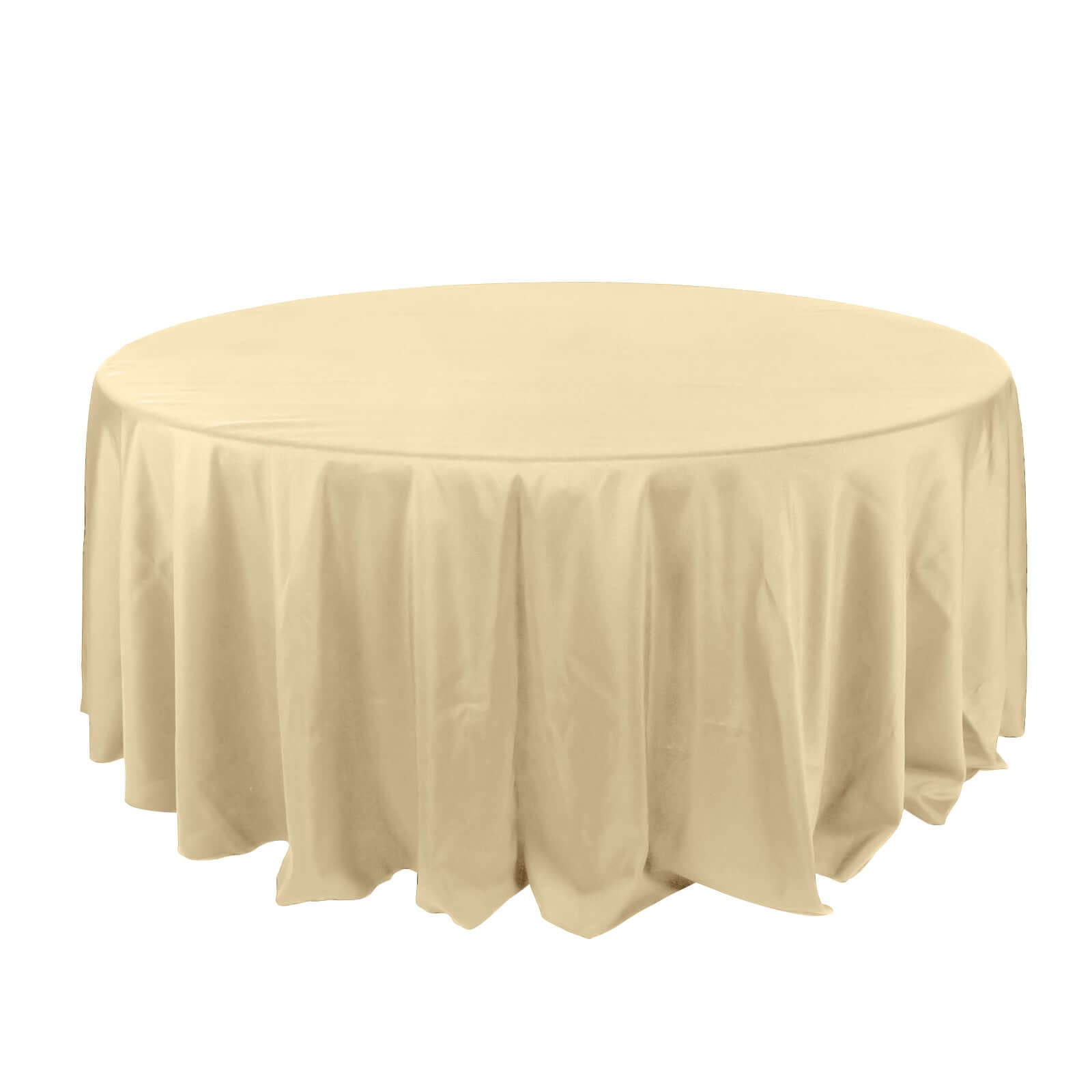 Polyester 132" Round Tablecloth Champagne - Seamless Chic Table Cover - Bell Racket Store