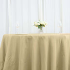 Polyester 132" Round Tablecloth Champagne - Seamless Chic Table Cover - Bell Racket Store