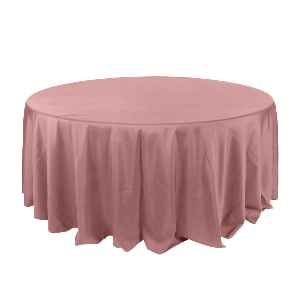 Polyester 132" Round Tablecloth Dusty Rose - Seamless Chic Table Cover