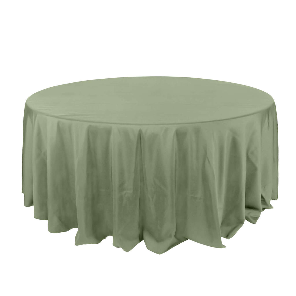 Polyester 132" Round Tablecloth Dusty Sage Green - Seamless Chic Table Cover - Bell Racket Store