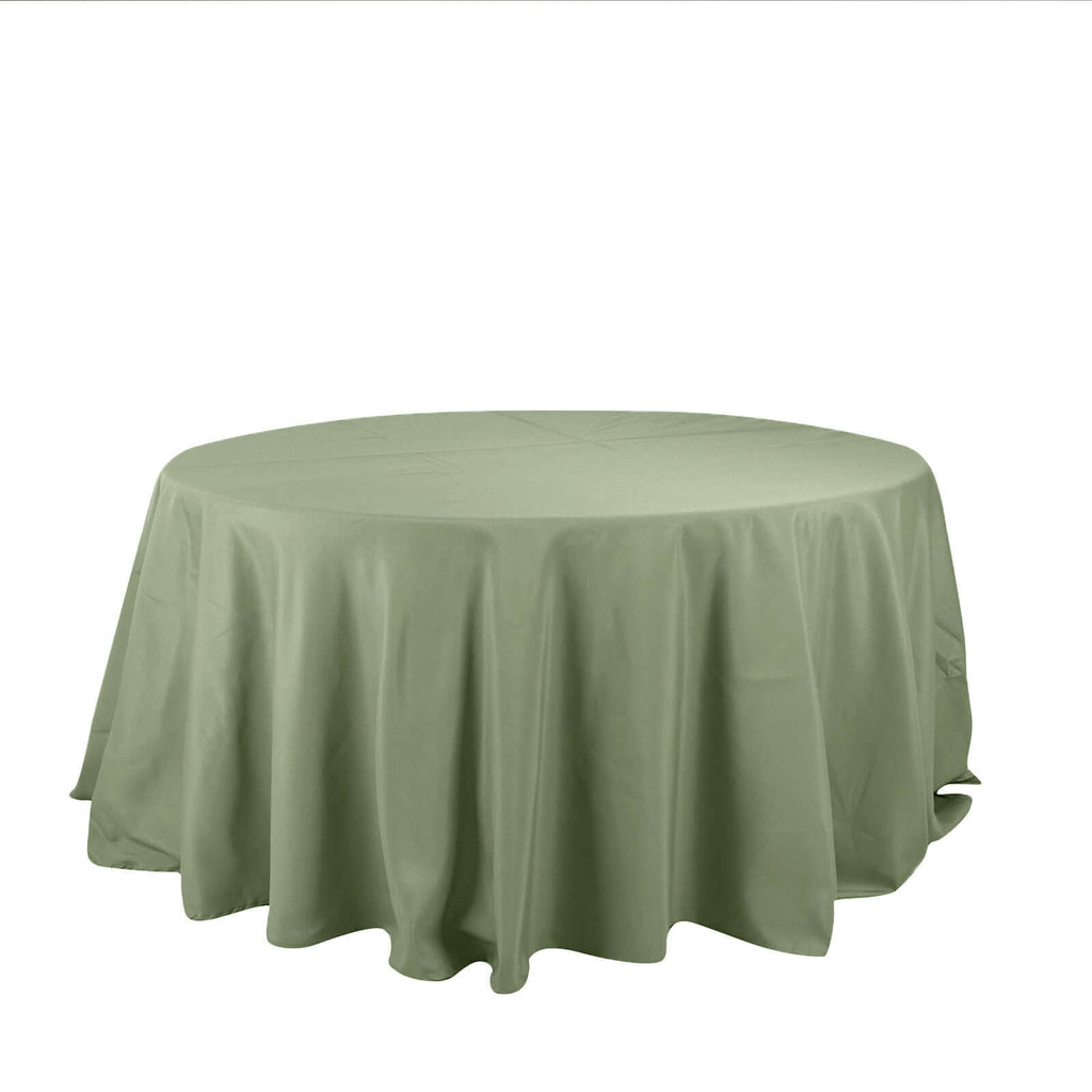 Polyester 132" Round Tablecloth Dusty Sage Green - Seamless Chic Table Cover - Bell Racket Store