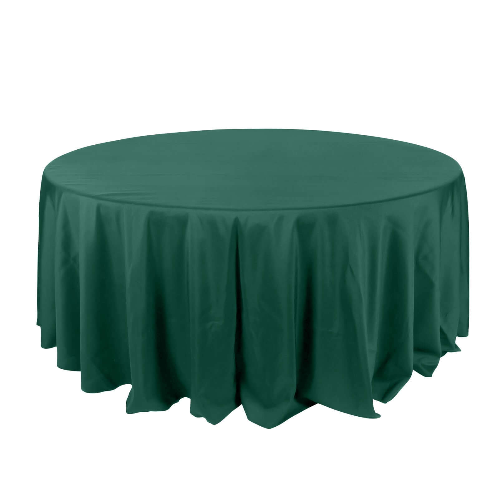 Polyester 132" Round Tablecloth Hunter Emerald Green - Seamless Chic Table Cover - Bell Racket Store