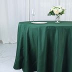Polyester 132" Round Tablecloth Hunter Emerald Green - Seamless Chic Table Cover - Bell Racket Store