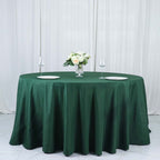 Polyester 132" Round Tablecloth Hunter Emerald Green - Seamless Chic Table Cover - Bell Racket Store