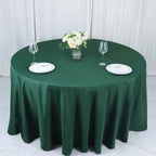 Polyester 132" Round Tablecloth Hunter Emerald Green - Seamless Chic Table Cover - Bell Racket Store