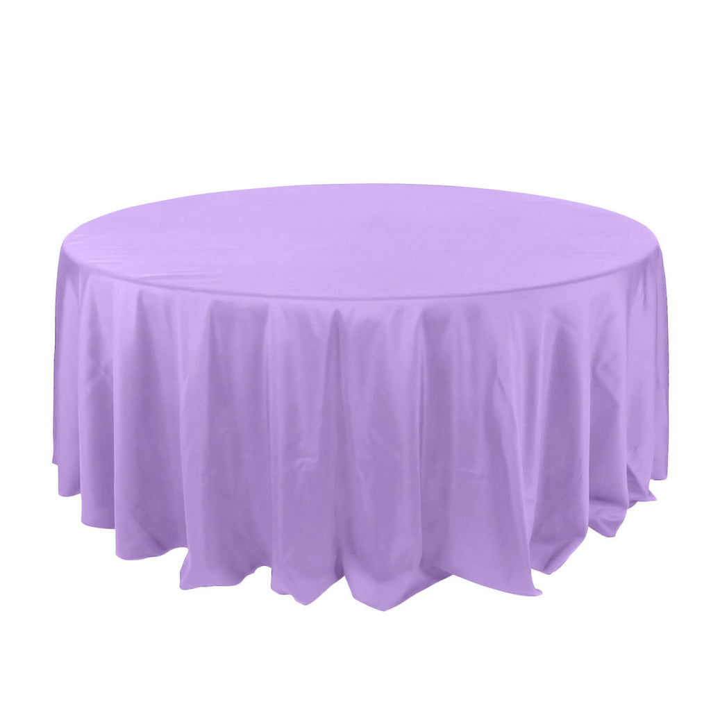 Polyester 132" Round Tablecloth Lavender Lilac - Seamless Chic Table Cover - Bell Racket Store