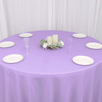 Polyester 132" Round Tablecloth Lavender Lilac - Seamless Chic Table Cover - Bell Racket Store