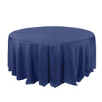 Polyester 132" Round Tablecloth Navy Blue - Seamless Chic Table Cover