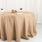 Polyester 132" Round Tablecloth Nude - Seamless Chic Table Cover - Bell Racket Store