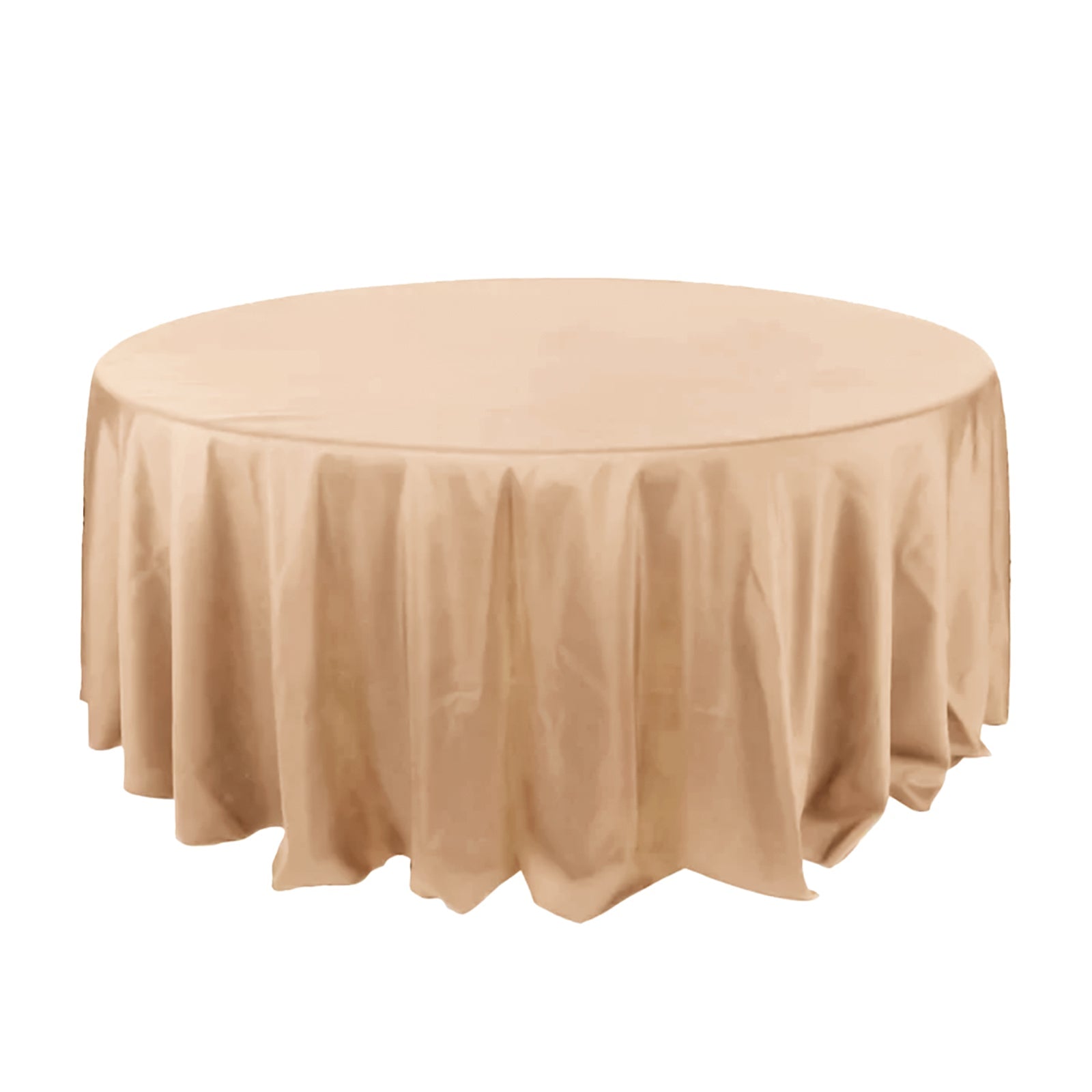 Polyester 132" Round Tablecloth Nude - Seamless Chic Table Cover - Bell Racket Store