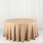 Polyester 132" Round Tablecloth Nude - Seamless Chic Table Cover - Bell Racket Store