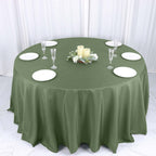 Polyester 132" Round Tablecloth Olive Green - Seamless Chic Table Cover - Bell Racket Store