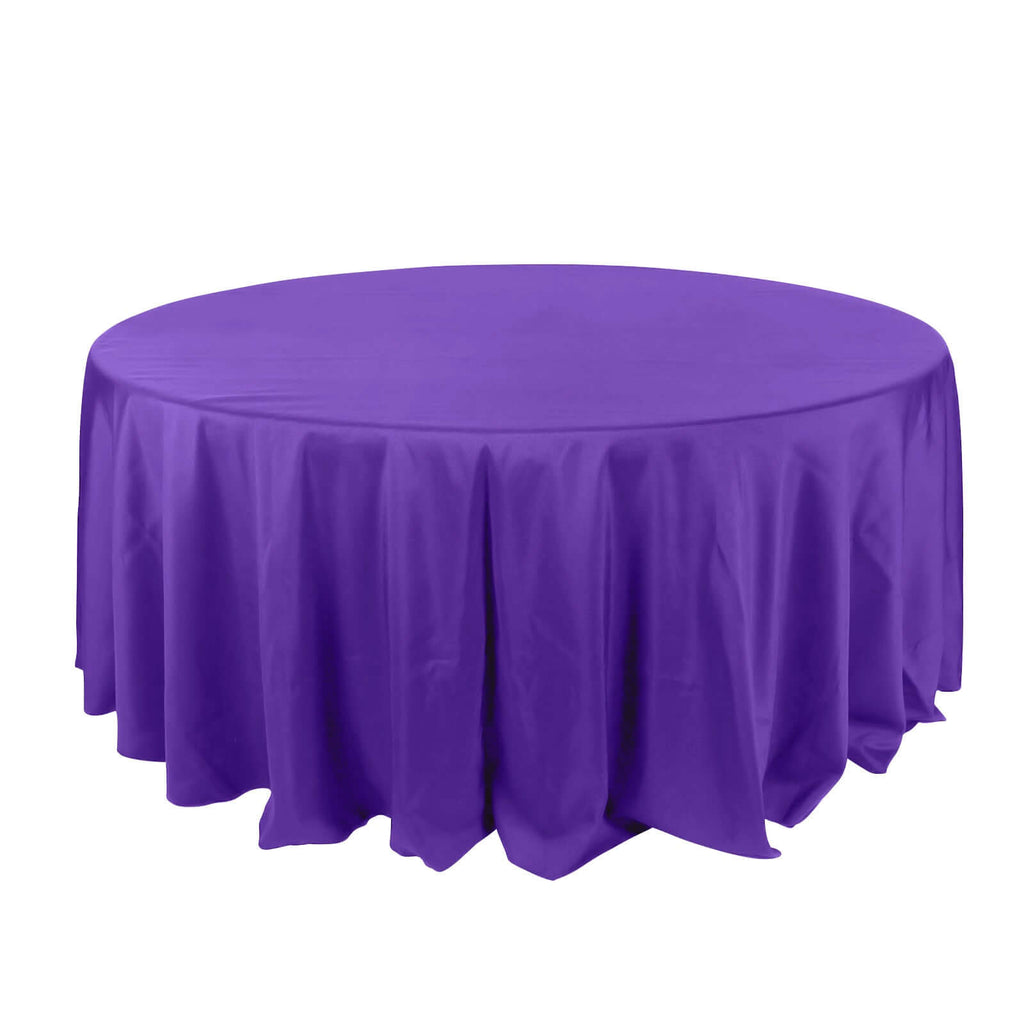 Polyester 132" Round Tablecloth Purple - Seamless Chic Table Cover