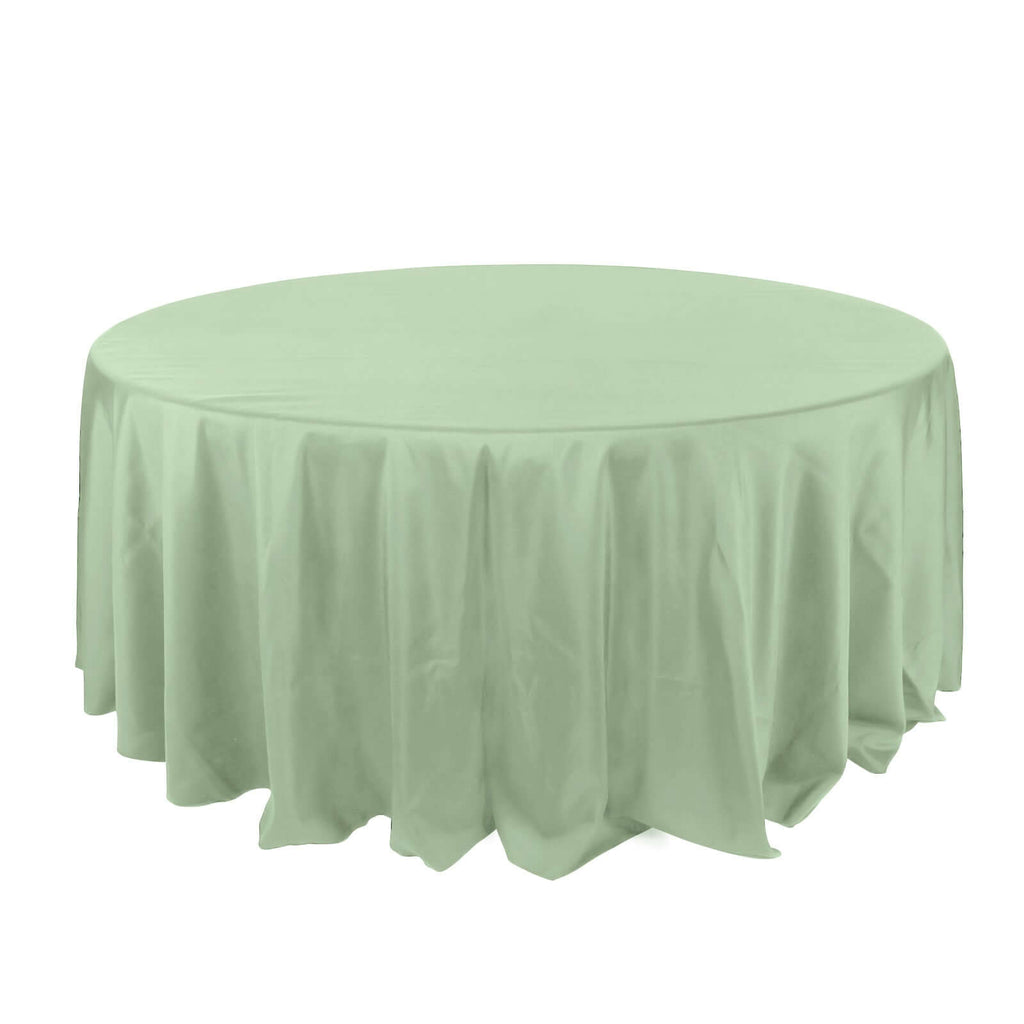Polyester 132" Round Tablecloth Sage Green - Seamless Chic Table Cover
