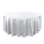Polyester 132" Round Tablecloth Silver - Seamless Chic Table Cover