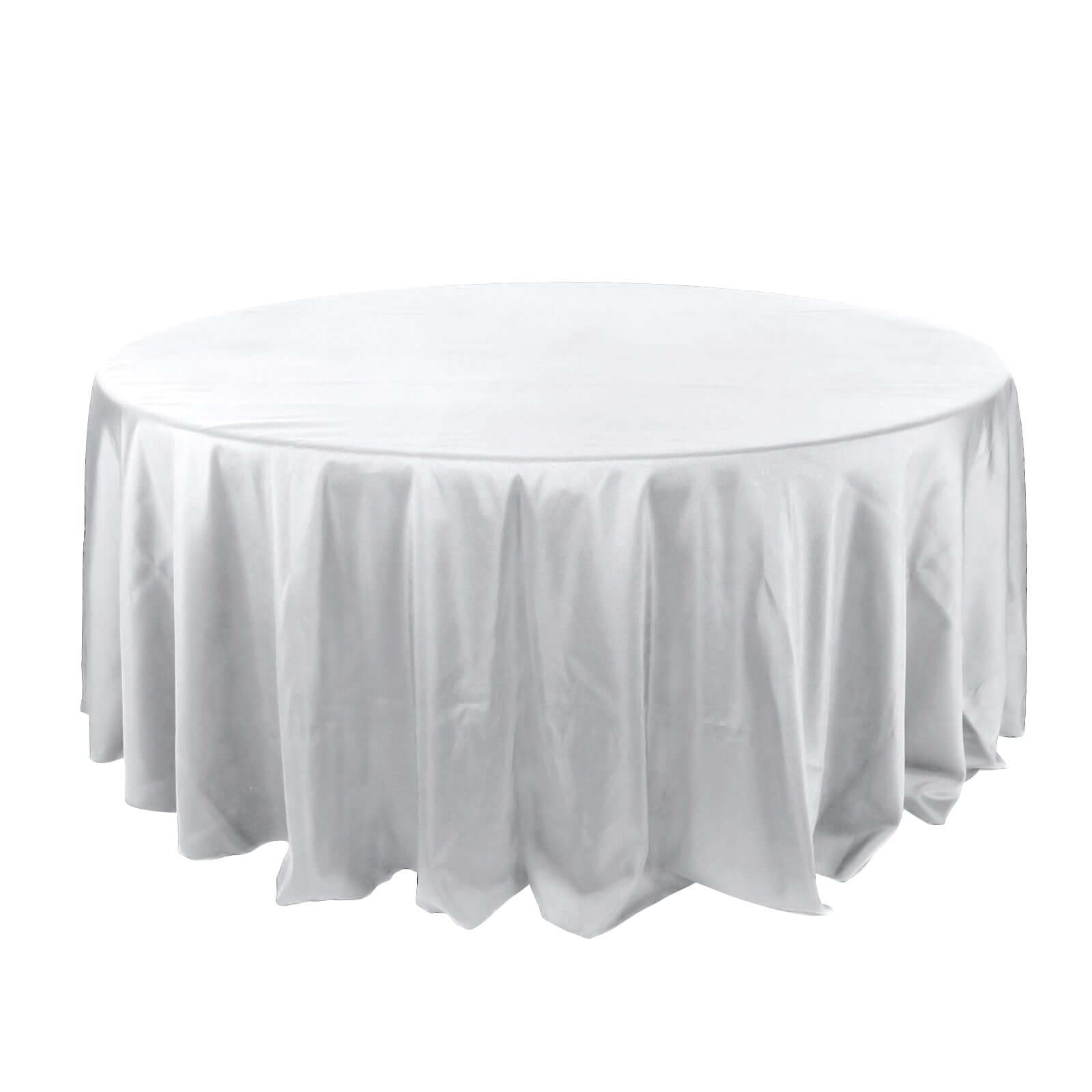 Polyester 132" Round Tablecloth Silver - Seamless Chic Table Cover