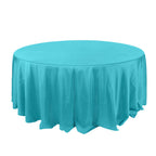 Polyester 132" Round Tablecloth Turquoise - Seamless Chic Table Cover