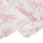 Polyester 132" Round Tablecloth White - Pink French Toile Pattern for Chic Weddings - Bell Racket Store