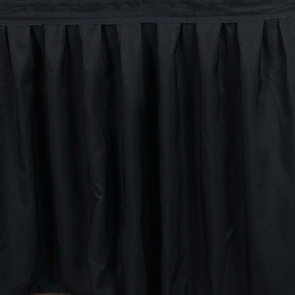 Polyester 14ft Table Skirt Black - Classic Pleated Design - NestOCart