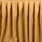 Polyester 14ft Table Skirt Gold - Classic Pleated Design for Weddings & Events - Bell Racket Store