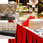 Polyester 14ft Table Skirt Gold - Classic Pleated Design for Weddings & Events - Bell Racket Store