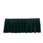 Polyester 14ft Table Skirt Hunter Emerald Green - Classic Pleated Design for Weddings & Events - Bell Racket Store