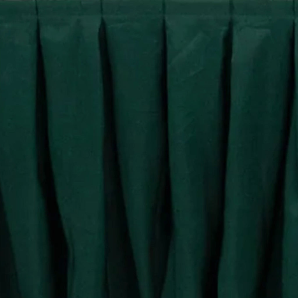 Polyester 14ft Table Skirt Hunter Emerald Green - Classic Pleated Design for Weddings & Events - Bell Racket Store