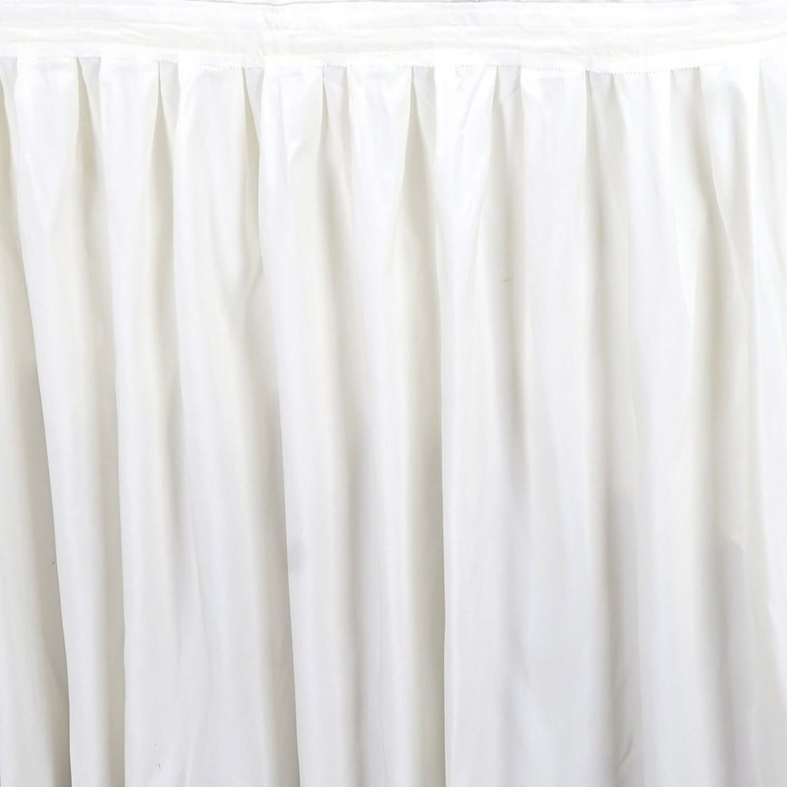 Polyester 14ft Table Skirt Ivory - Classic Pleated Design - NestOCart
