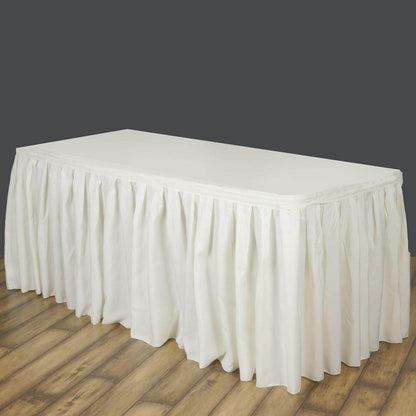 Polyester 14ft Table Skirt Ivory - Classic Pleated Design - NestOCart