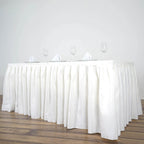 Polyester 17ft Table Skirt Ivory - Classic Pleated Design