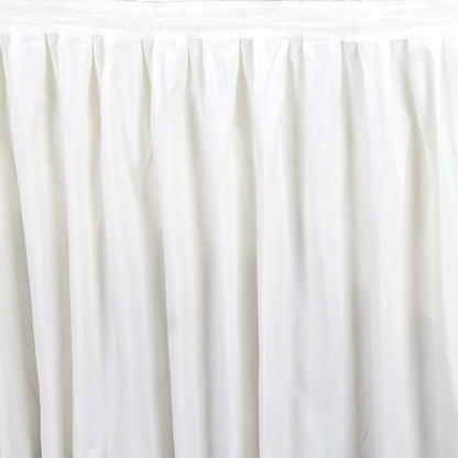 Polyester 17ft Table Skirt Ivory - Classic Pleated Design - NestOCart