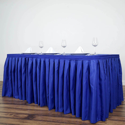 Polyester 17ft Table Skirt Royal Blue - Classic Pleated Design - NestOCart