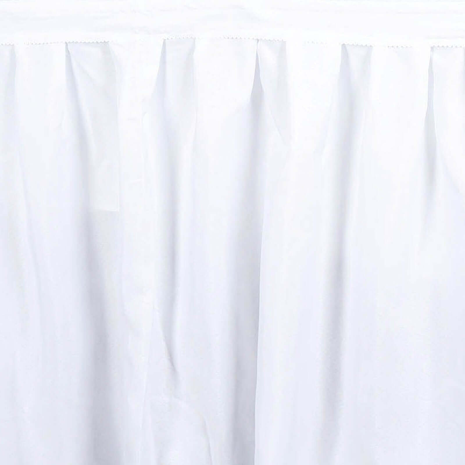 Polyester 17ft Table Skirt White - Classic Pleated Design for Weddings & Events - NestOCart