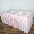 Polyester 21ft Table Skirt Blush - Classic Pleated Design