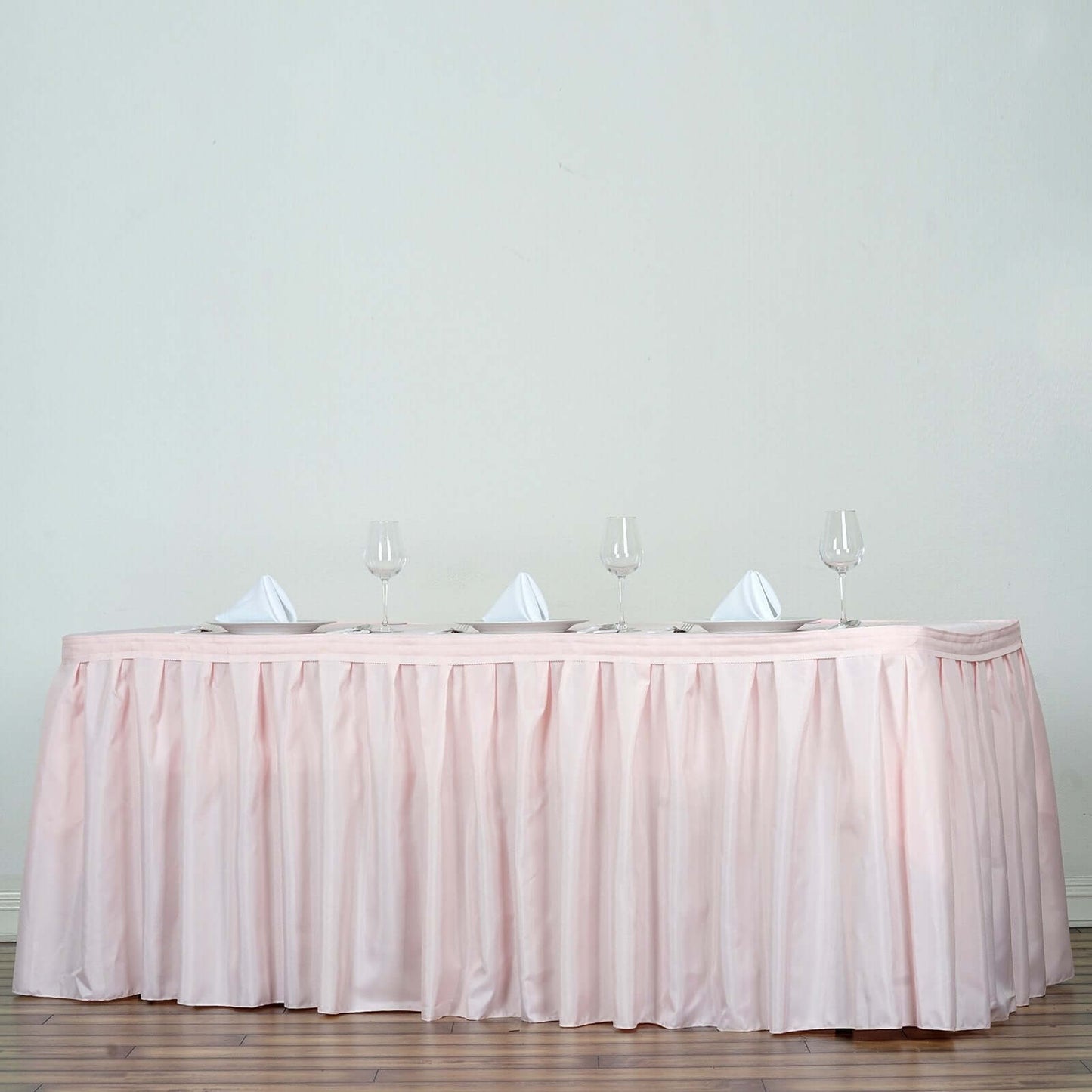 Polyester 21ft Table Skirt Blush - Classic Pleated Design - NestOCart