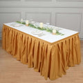 Polyester 21ft Table Skirt Gold - Classic Pleated Design for Weddings & Events - Bell Racket Store