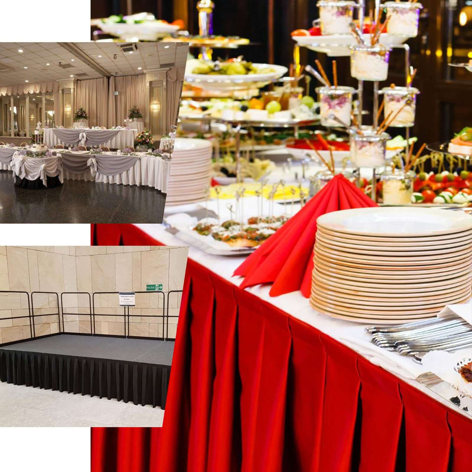 Polyester 21ft Table Skirt Gold - Classic Pleated Design for Weddings & Events - Bell Racket Store