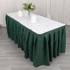 Polyester 21ft Table Skirt Hunter Emerald Green - Classic Pleated Design - Bell Racket Store