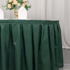 Polyester 21ft Table Skirt Hunter Emerald Green - Classic Pleated Design - Bell Racket Store