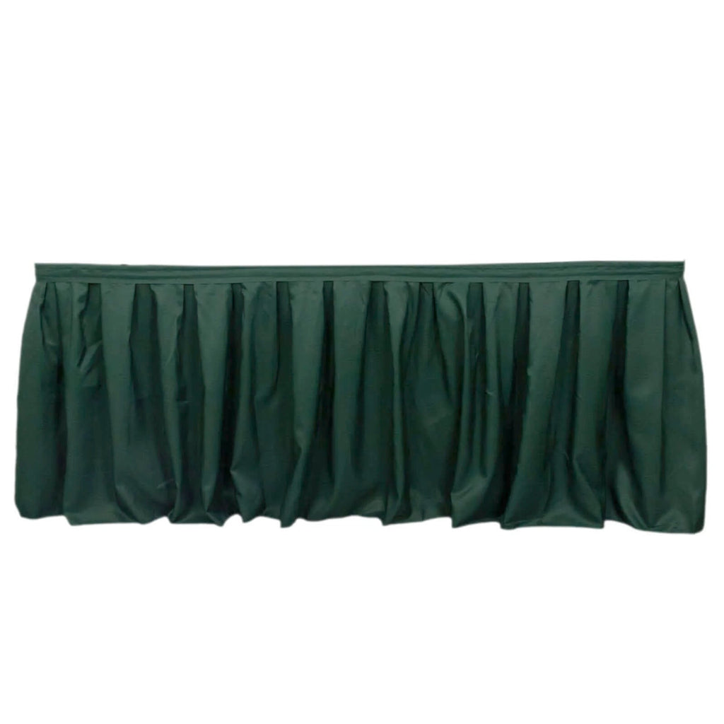 Polyester 21ft Table Skirt Hunter Emerald Green - Classic Pleated Design - Bell Racket Store