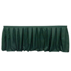 Polyester 21ft Table Skirt Hunter Emerald Green - Classic Pleated Design - Bell Racket Store