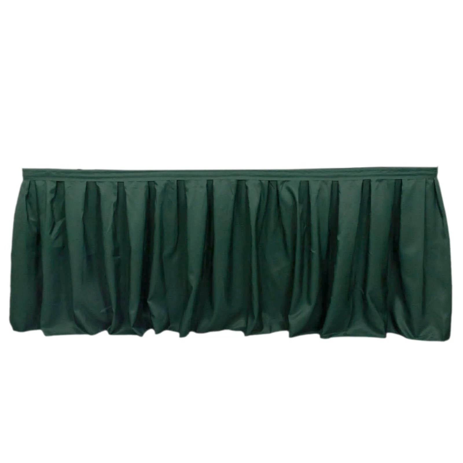 Polyester 21ft Table Skirt Hunter Emerald Green - Classic Pleated Design - Bell Racket Store