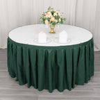Polyester 21ft Table Skirt Hunter Emerald Green - Classic Pleated Design - Bell Racket Store
