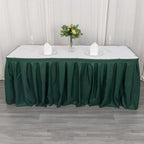 Polyester 21ft Table Skirt Hunter Emerald Green - Classic Pleated Design - Bell Racket Store