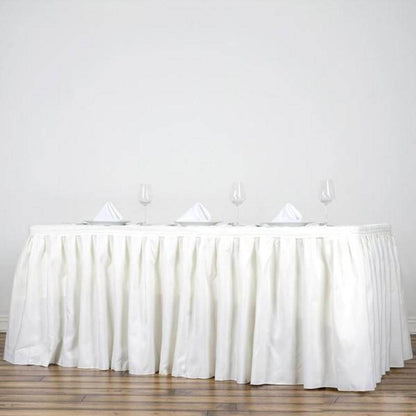 Polyester 21ft Table Skirt Ivory - Classic Pleated Design - NestOCart